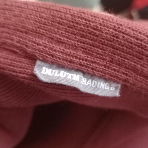 Duluth Trading Co Mens Size XXL Pullover Relaxed Fit  Quarter Zip Burgundy - Picture 2 of 4